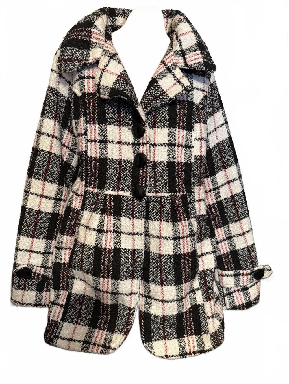 Jou Jou plaid tweed coat M
